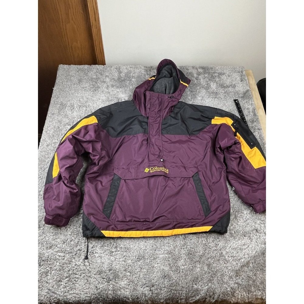 Columbia Vintage XL pull over jacket burgandy/ Yellow